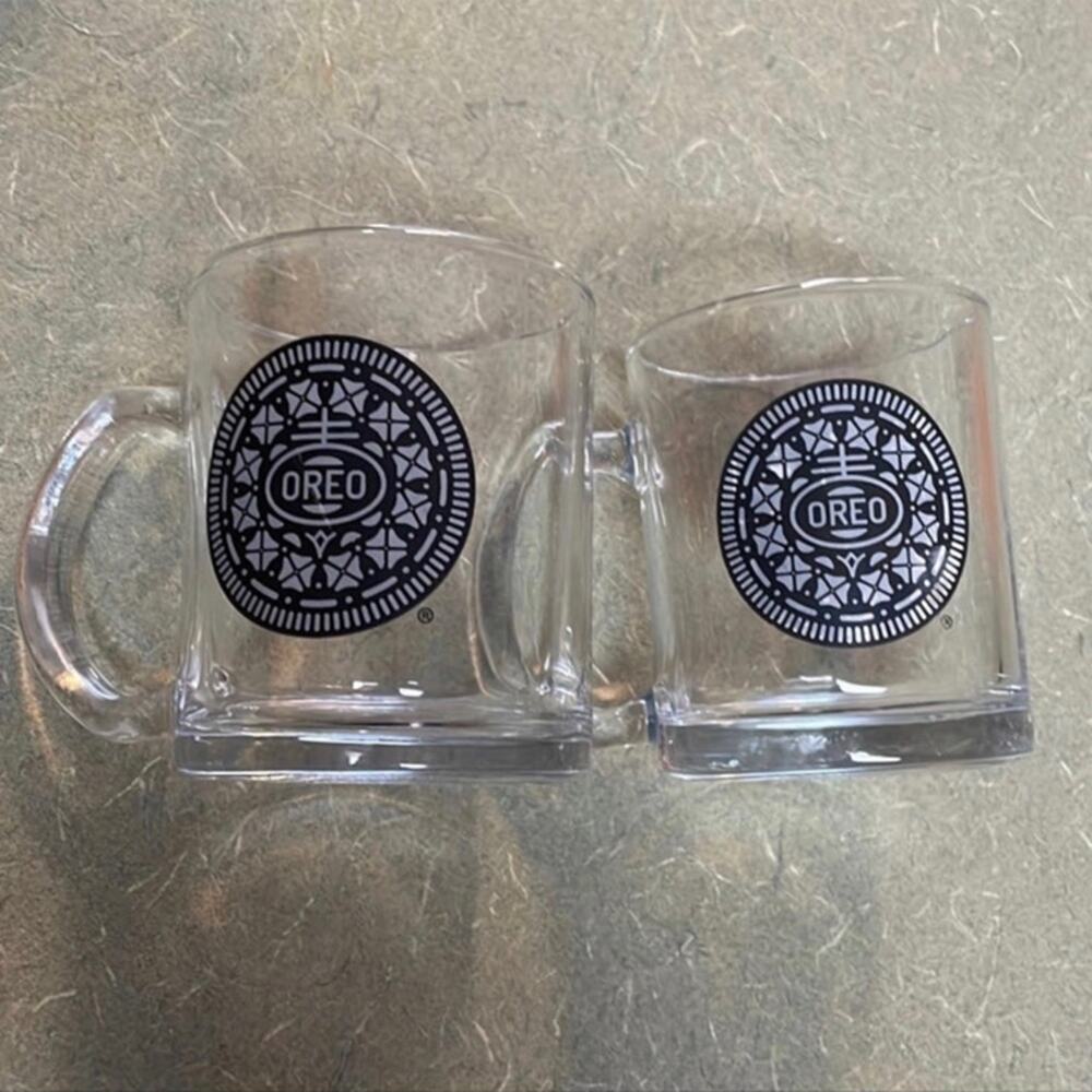 Oreo Cookies Glass Cups Set of 2 Great condition